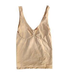 Jockey Shaping Tank Top XL Beige Built-In‎ Bra Sleeveless Layering